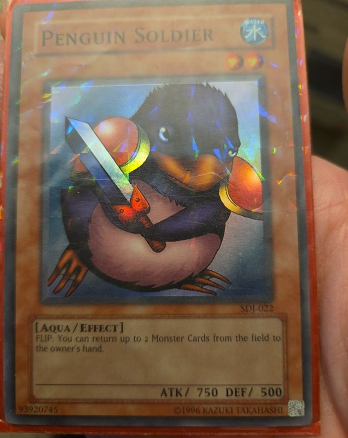 1996 Yu-Gi-Oh! SDJ-022 Penguin Soldier — front
