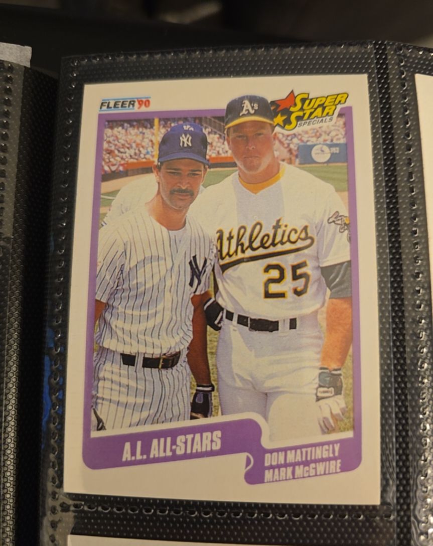 1990 Fleer #638 A.L. All-Stars Don Mattingly Mark McGwire — front