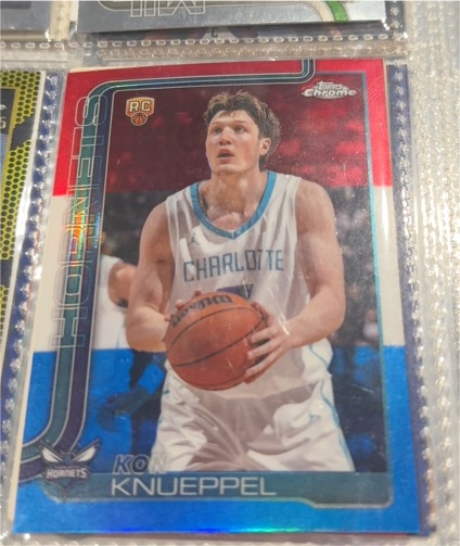 2025-26 Topps Chrome #254 Kon Knueppel Red White & Blue Refractor Rookie — front