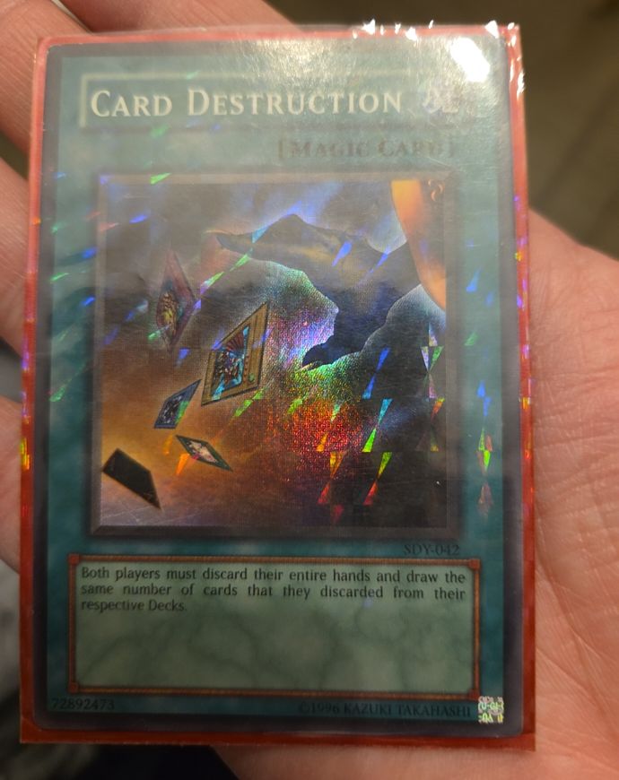 1996 Yu-Gi-Oh! SDY-042 Card Destruction — front