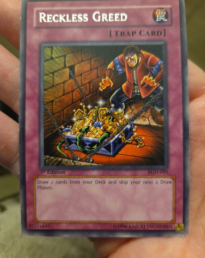 1996 Yu-Gi-Oh! PGD-051 Reckless Greed — front