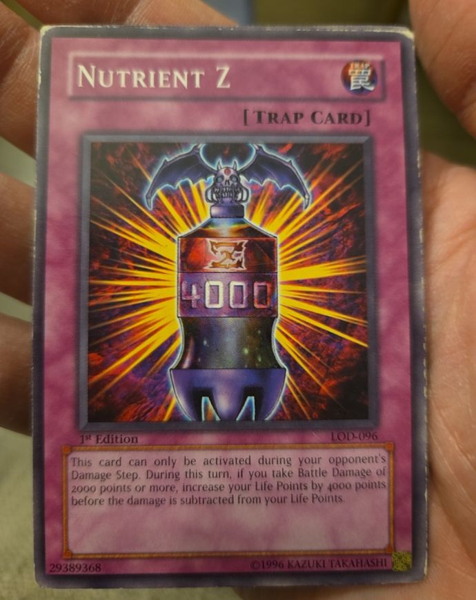1996 Yu-Gi-Oh! LOD-096 Nutrient Z — front