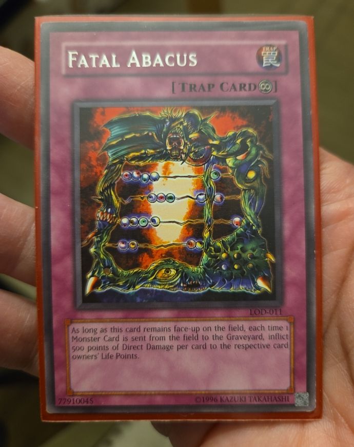 2003 Yu-Gi-Oh! Legacy of Darkness #LOD-011 Fatal Abacus — front