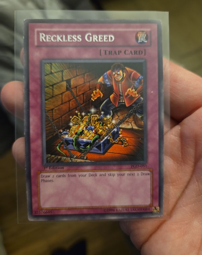 1996 Yu-Gi-Oh! PGD-051 Reckless Greed — front
