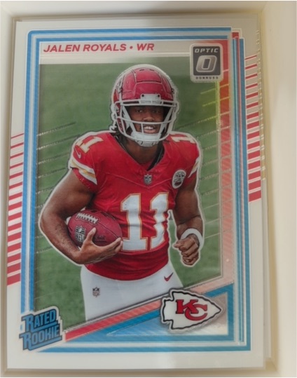 2025 Donruss Optic #251 Jalen Royals Rated Rookie Kansas City Chiefs — front