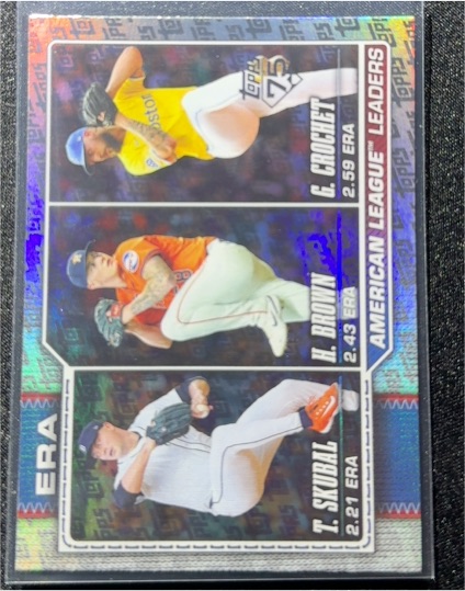 2026 Topps Series 1 #327 ERA Leaders Tarik Skubal, Hunter Brown, Garrett Crochet — front