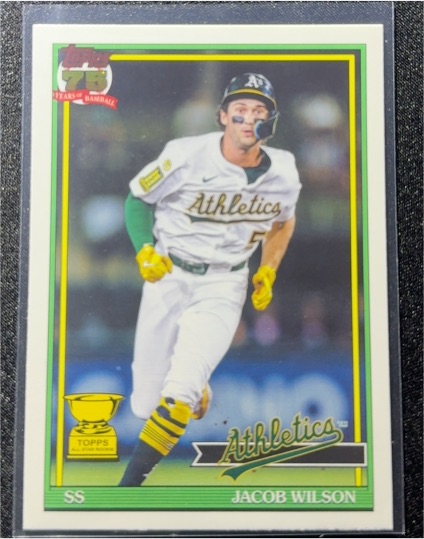 2026 Topps Series 1 1991 Topps #T91-77 Jacob Wilson Athletics Rookie Cup — front