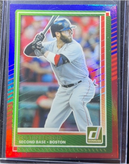 2025 Donruss #28 Dustin Pedroia Red and Blue — front