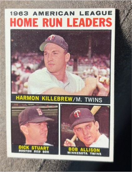 1964 Topps #10 1963 AL Home Run Leaders Harmon Killebrew — front