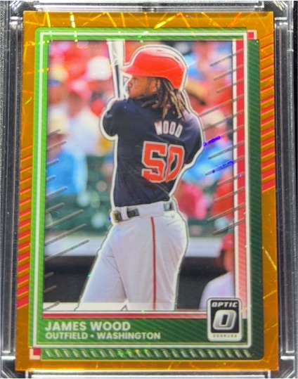 2025 Panini Donruss Optic #41 James Wood Orange Velocity Prizm — front