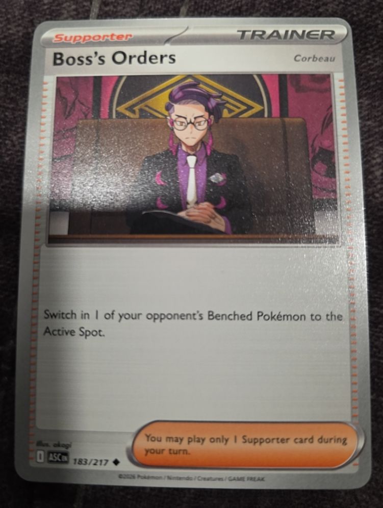 2023 Pokémon Ascended Heroes #183 Boss's Orders Corbeau — front