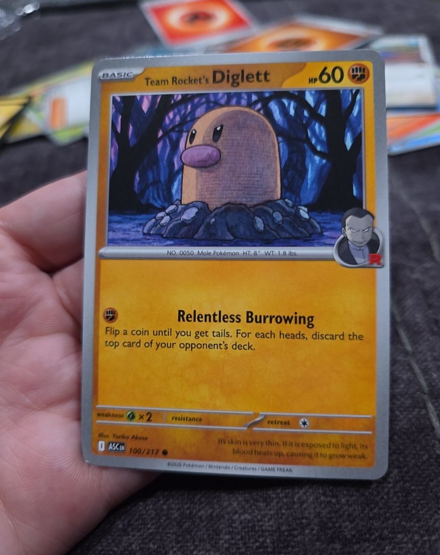 2026 Pokémon Ascended Heroes #100 Team Rocket's Diglett — front