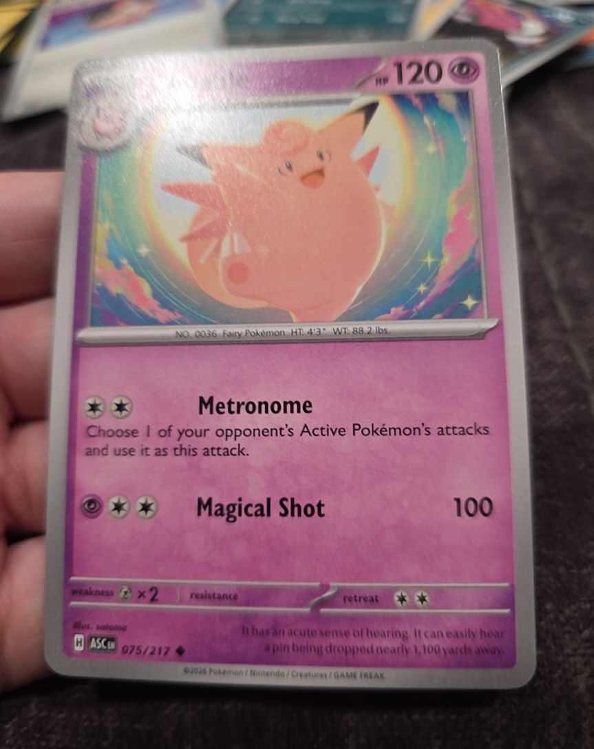 2026 Pokémon Ascended Heroes #075 Clefable — front