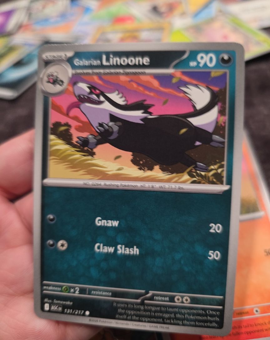 2020 Pokémon Ascended Heroes #131 Galarian Linoone — front