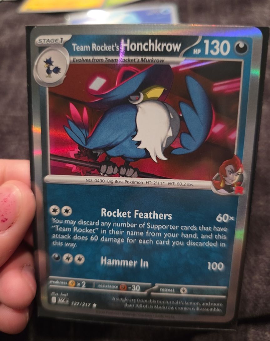2023 Pokémon TCG Ascended Heroes #127 Team Rocket's Honchkrow — front