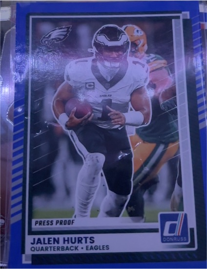 2025 Panini Donruss #16 Jalen Hurts Purple Press Proof Philadelphia Eagles — front