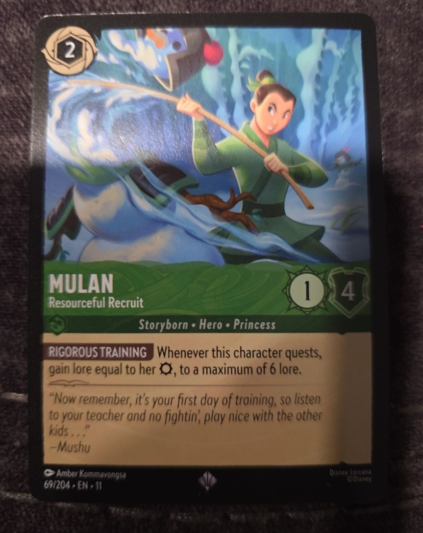 2023 Lorcana Winterspell #69 Mulan Resourceful Recruit — front