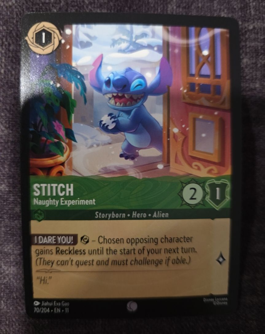 Disney Lorcana Winterspell #70 Stitch - Naughty Experiment — front