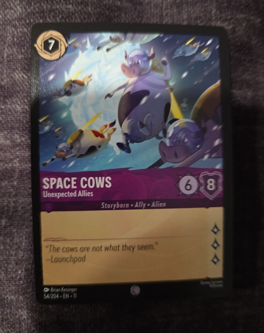 Disney Lorcana Winterspell #54 Space Cows - Unexpected Allies — front