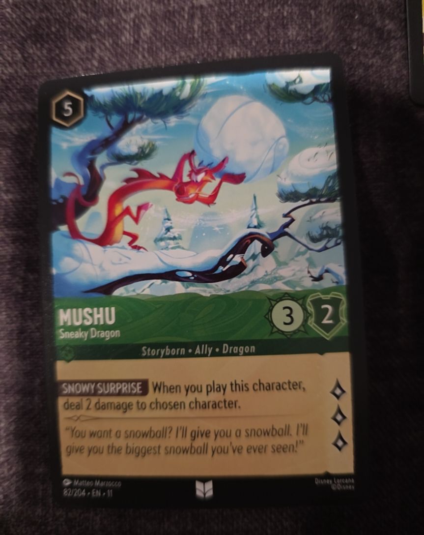 Disney Lorcana Winterspell #82 Mushu - Sneaky Dragon — front