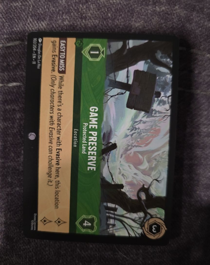 2023 Disney Lorcana Winterspell #102 Game Preserve — front