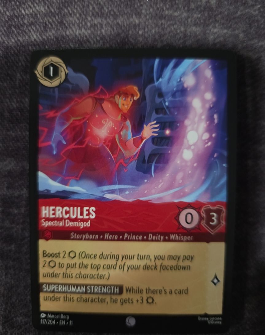 Disney Lorcana Winterspell #117 Hercules Spectral Demigod — front