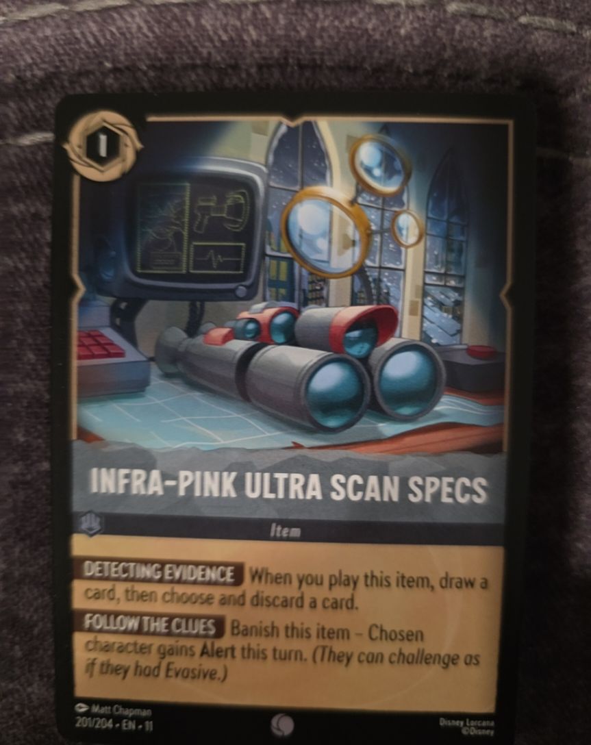 2023 Disney Lorcana Winterspell #201 Infra-Pink Ultra Scan Specs — front