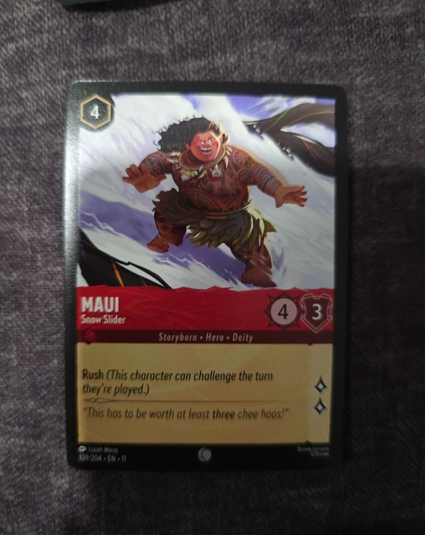 Disney Lorcana 109/204 Maui Snow Slider — front