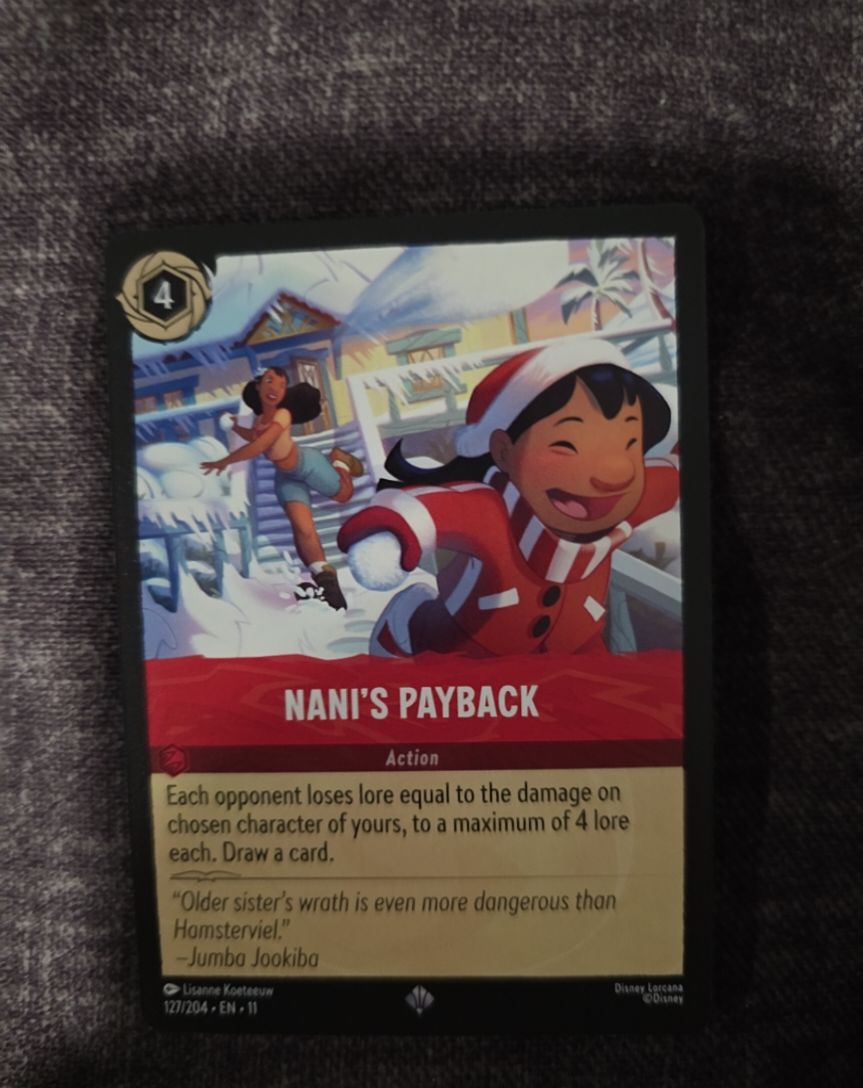 Disney Lorcana Winterspell #127 Nani's Payback — front
