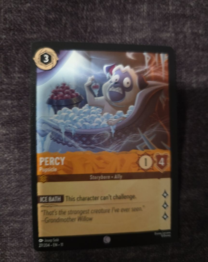 Disney Lorcana Winterspell #27/204 Percy Pupsicle — front