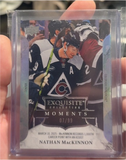 2024 Upper Deck Exquisite Collection Moments #07 Nathan MacKinnon — front