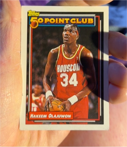 1992-93 Topps Basketball #214 Hakeem Olajuwon 50 Point Club — front