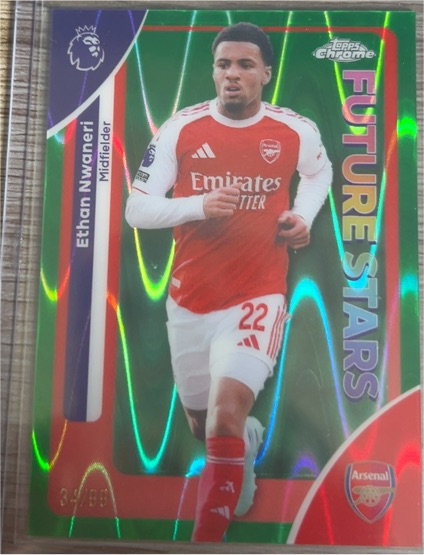 2026 Topps Chrome Premier League #19 Ethan Nwaneri Future Stars — front