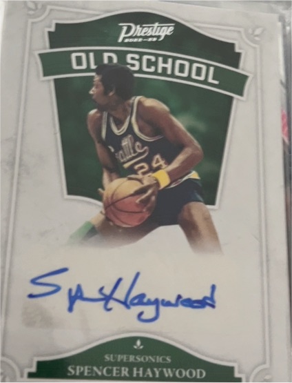 2022-23 Panini Chronicles Prestige Old School Autographs #OSA-SHS Spencer Haywood — front