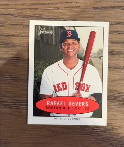 2020 Topps Heritage #23 Rafael Devers 1971 Bazooka Numbered Test — front