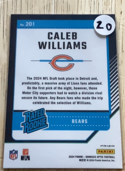 2024 Panini Donruss Optic #201 Caleb Williams — front