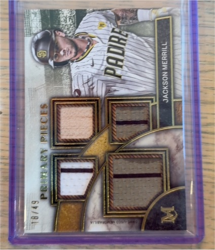 2025 Topps Museum Collection Primary Pieces Quad Relic Jackson Merrill — front