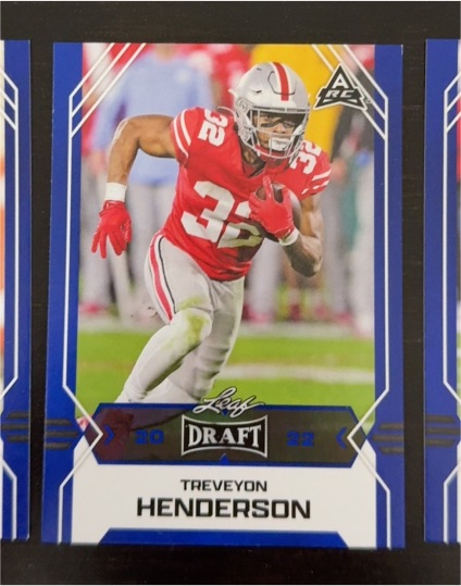2022 Leaf Draft #6 TreVeyon Henderson — front