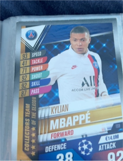 2019-20 Topps UEFA Champions League Match Attax #TS9 Kylian Mbappé — front