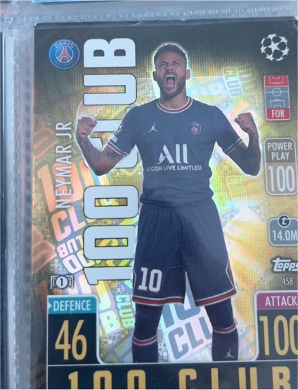 2021-22 Topps Match Attax UCL #458 Neymar Jr 100 Club — front