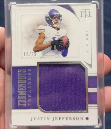 2021 Panini National Treasures Tremendous Treasures #18/99 Justin Jefferson — front