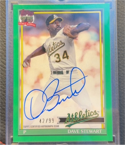 2026 Topps Series 1 1991 75th Ann. #91A-STE Dave Stewart — front