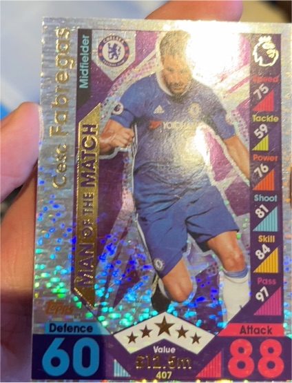 2016-17 Topps Match Attax #407 Cesc Fabregas Man of the Match — front