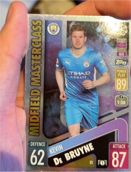 2021-22 Topps Match Attax UCL #23 Kevin De Bruyne Midfield Masterclass — front