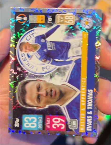 2021-22 Topps Match Attax #420 Jonny Evans & Luke Thomas — front