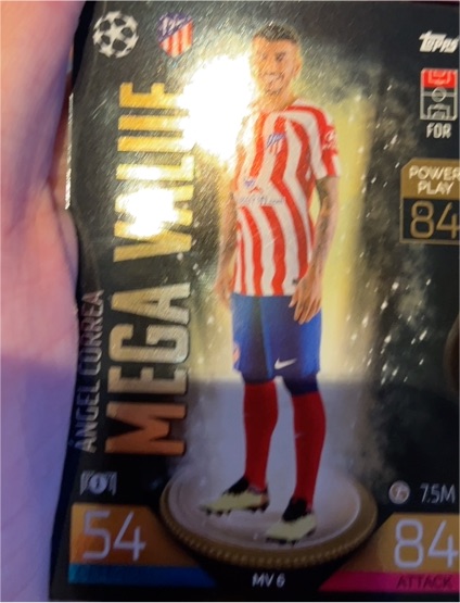 2020 Topps Match Attax UEFA Champions League #MV6 Angel Correa — front