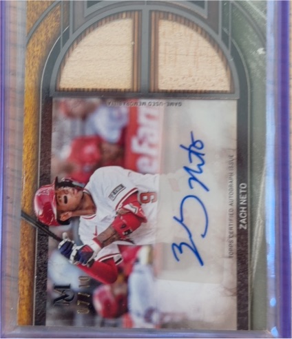 2025 Topps Museum Collection Signature Swatches Dual Relic Auto Zach Neto — front