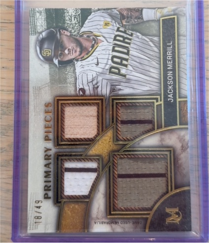 2025 Topps Museum Collection Primary Pieces Quad Relic Jackson Merrill #18/49 — front