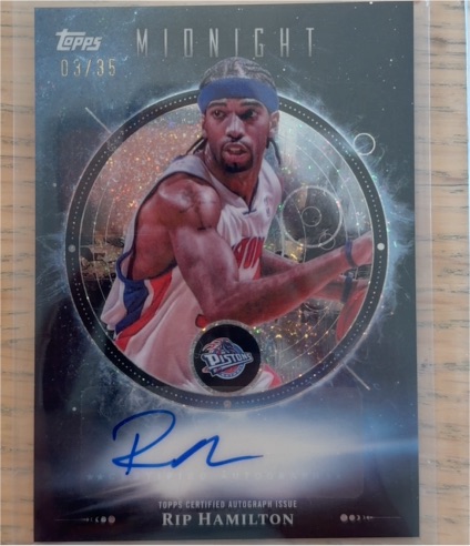 2023-24 Topps Midnight #SMA-RHA Rip Hamilton Stroke of Midnight Autographs — front