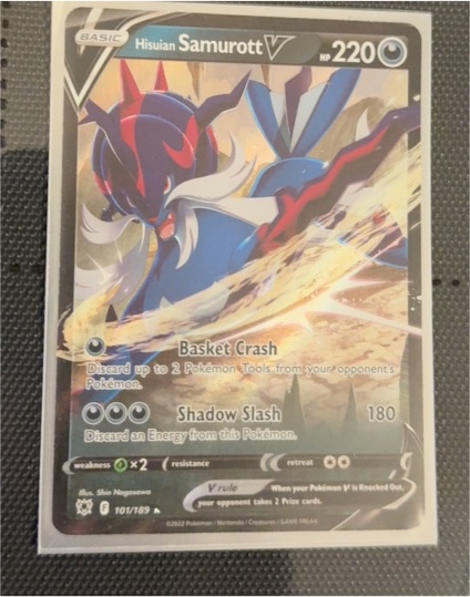 2022 Pokémon Astral Radiance #101 Hisuian Samurott V — front